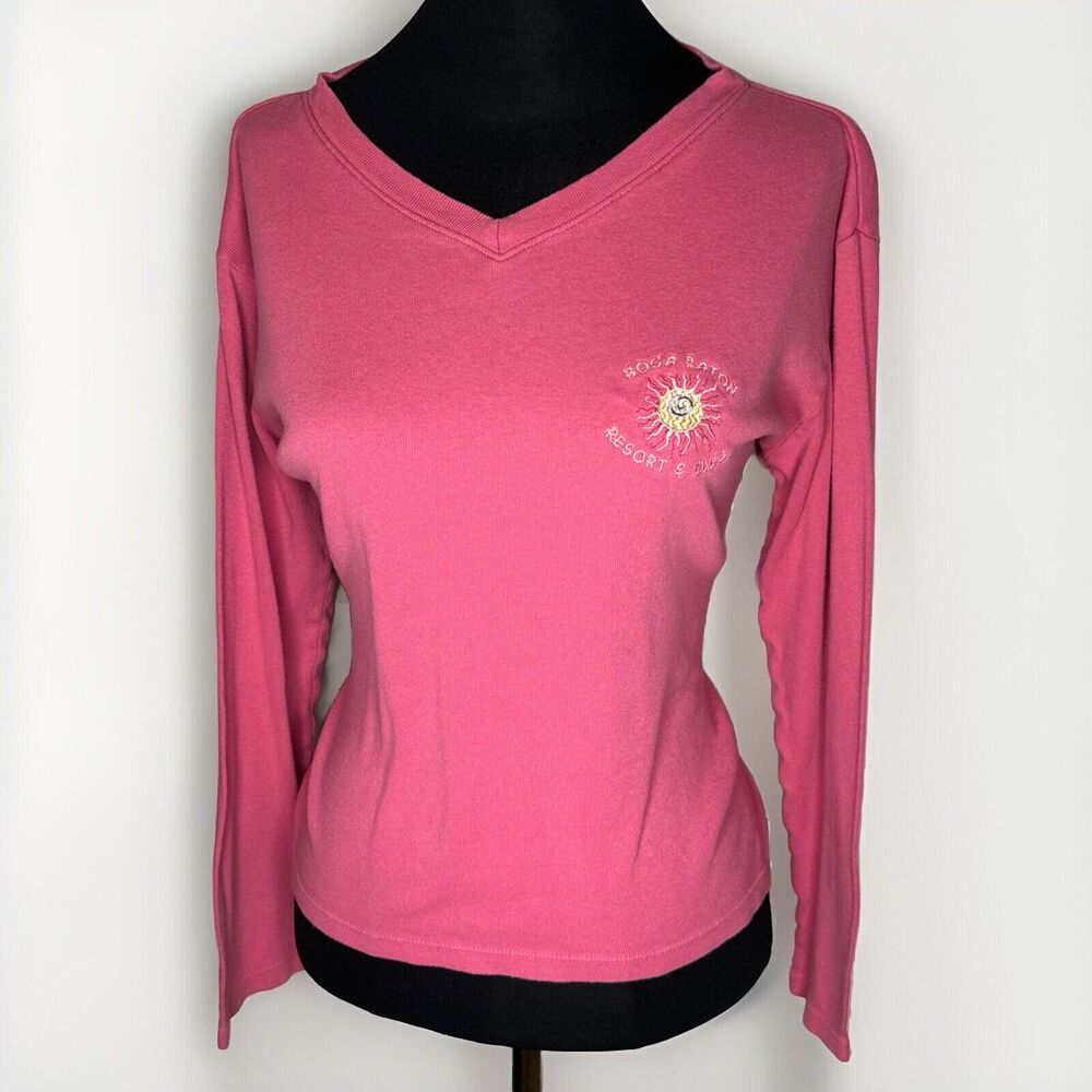 Vintage Wild Palms Boca Raton Resort & Club XL Long Sleeve Cotton T Shirt 90's